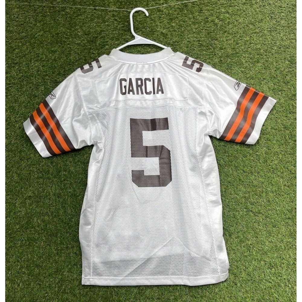 Reebok Cleveland Browns Football Jersey Youth Large #5 Jeff Garcia White NFL